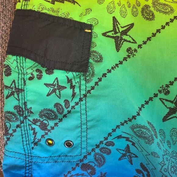 JOE BOXER Board Shorts Neon Colorful Men's Size L (38) - Picture 3 of 13